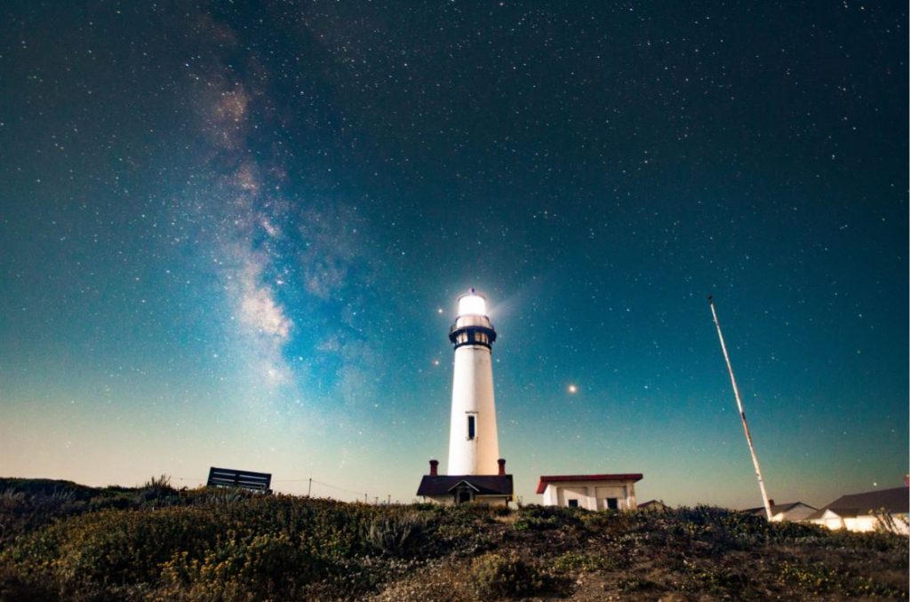 lighthouse at night